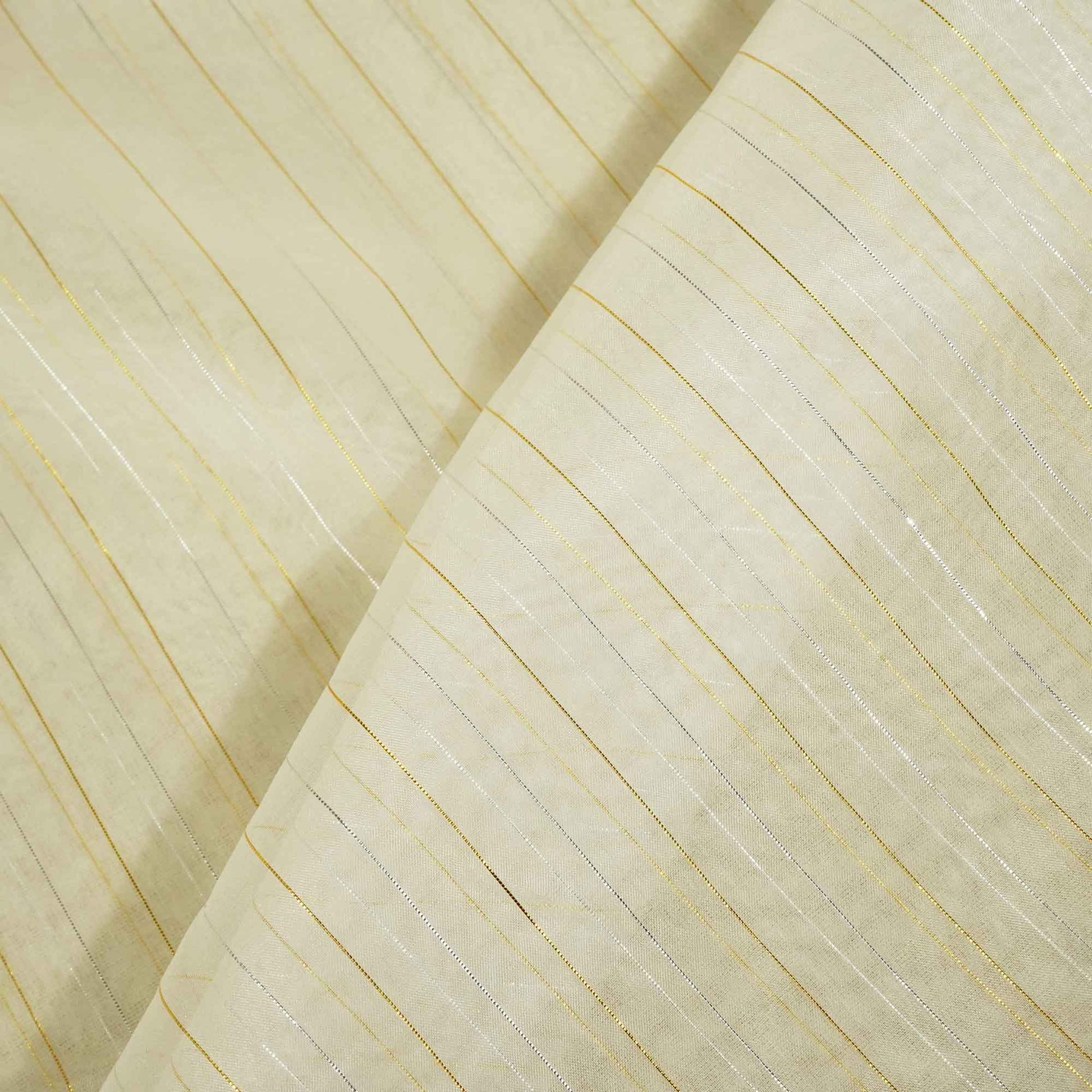white stripe silver and gold zari organza zari TU-7135