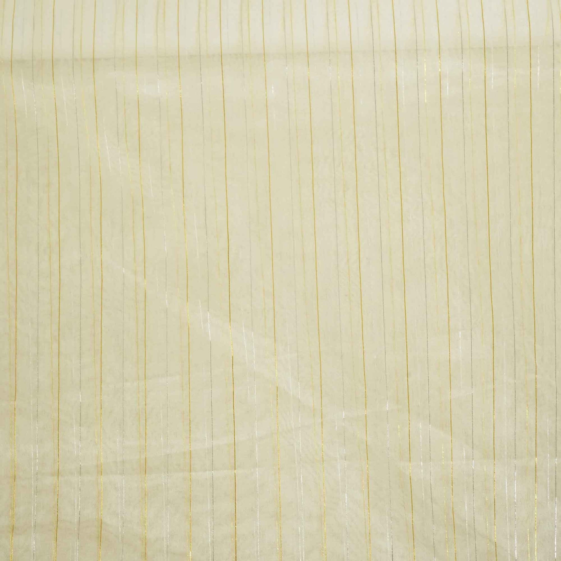 white stripe silver and gold zari organza zari TU-7135
