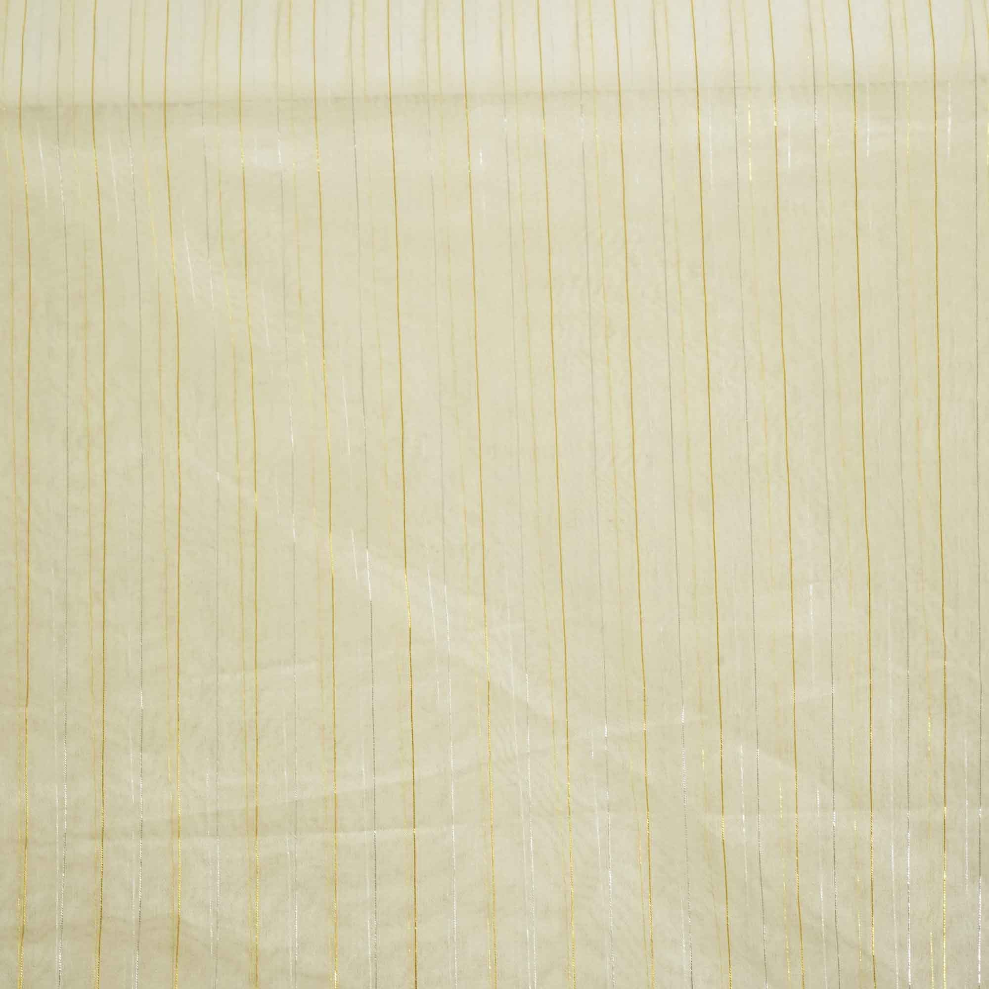 white stripe silver and gold zari organza zari TU-7135