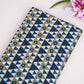 Blue Geometrical Print Modal Satin Fabric EEG-28714