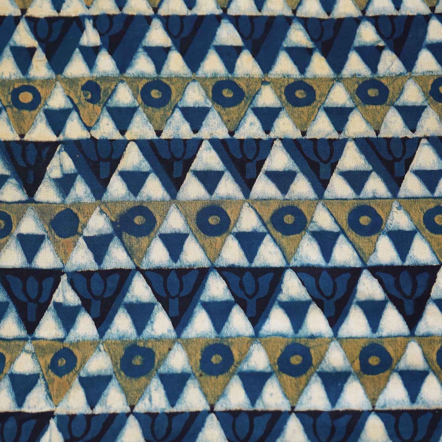 Blue Geometrical Print Modal Satin Fabric EEG-28714