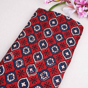 Red Abstract Print Modal Satin Fabric EEG-28715 - TradeUNO
