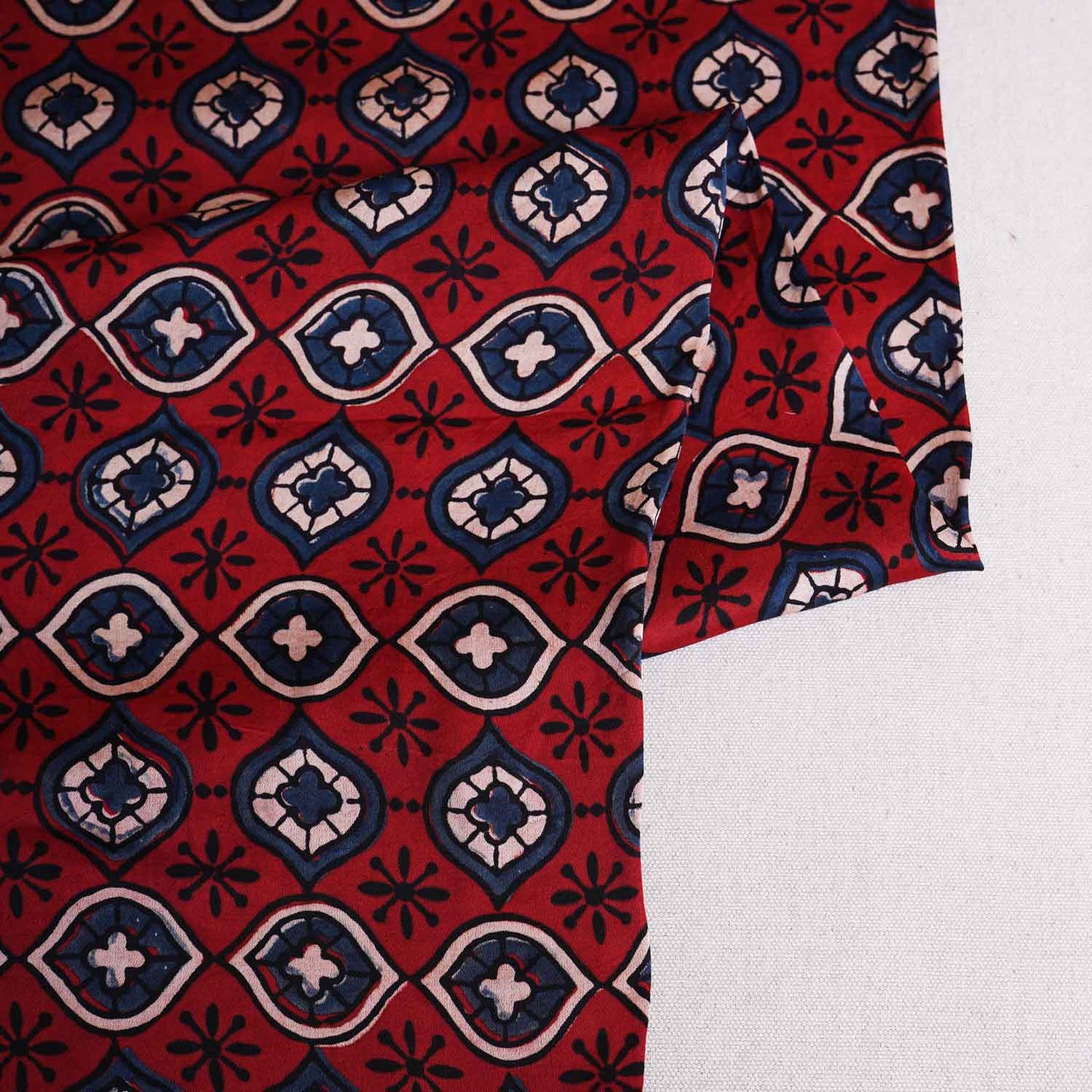 Red Abstract Print Modal Satin Fabric EEG-28715