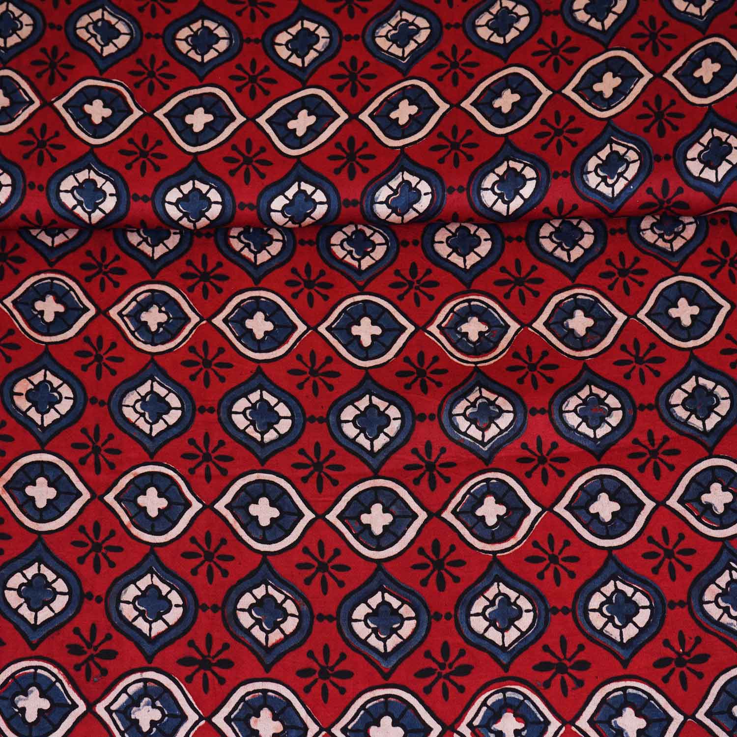 Red Abstract Print Modal Satin Fabric EEG-28715 - TradeUNO