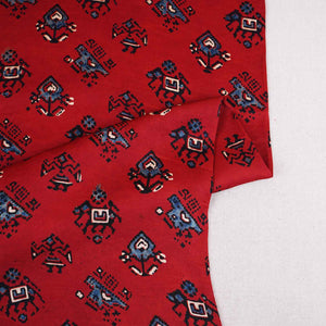 Red Abstract Print Modal Satin Fabric EEG-28716 - TradeUNO