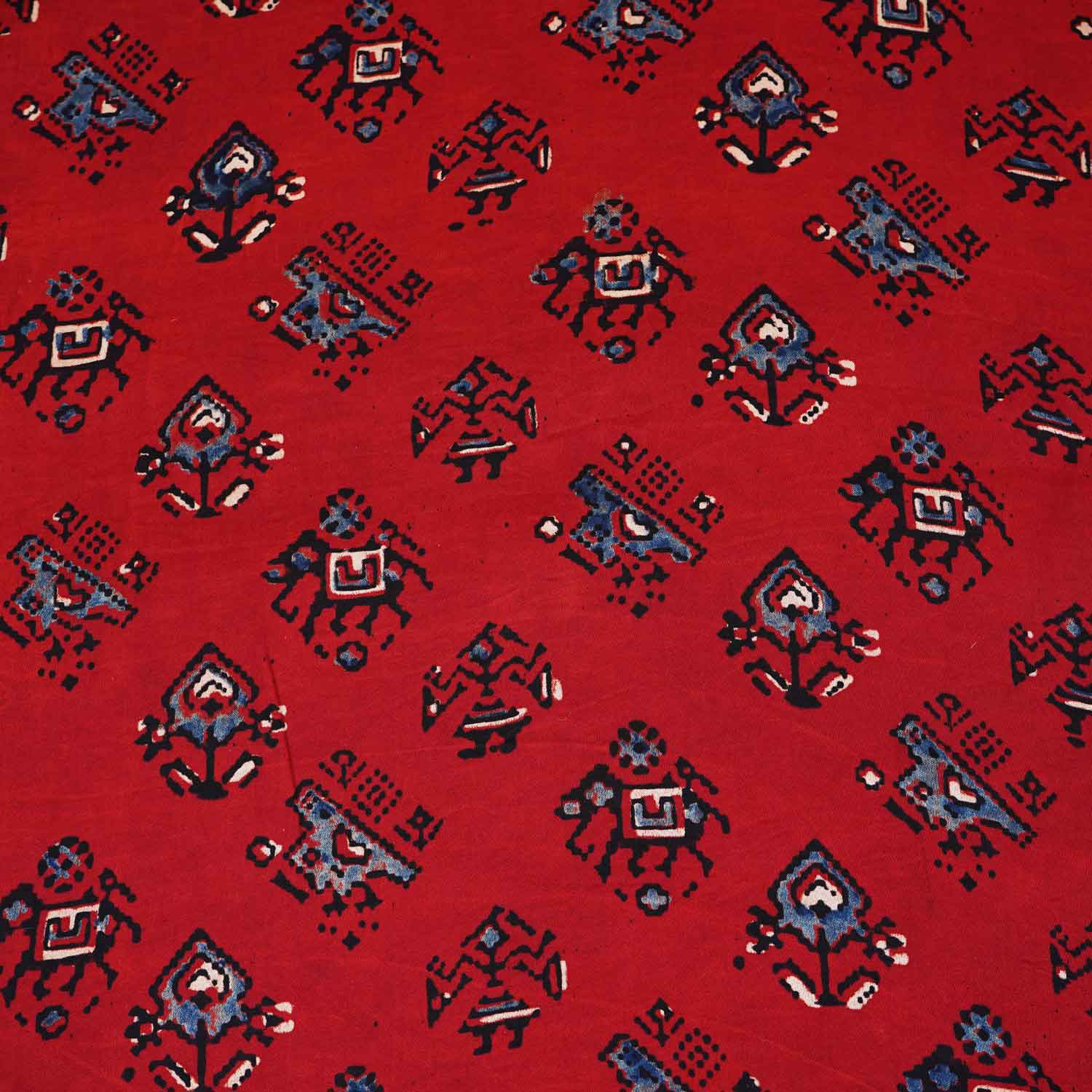 Red Abstract Print Modal Satin Fabric EEG-28716 - TradeUNO