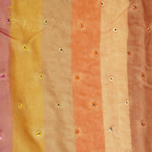 Multicolor Stripe Mirror Embroidery Organza TU-7194