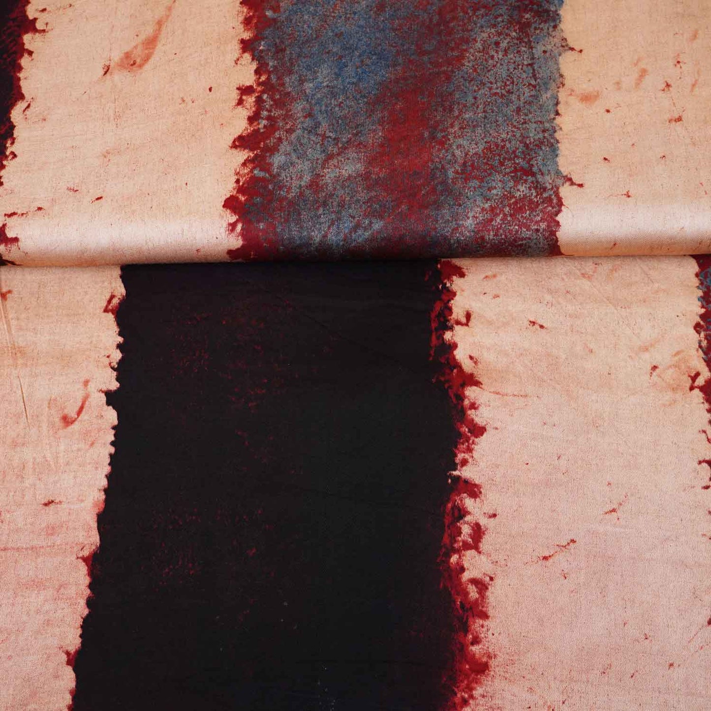 Cream With Multicolour Abstract Print Modal Satin Fabric EEG-28720