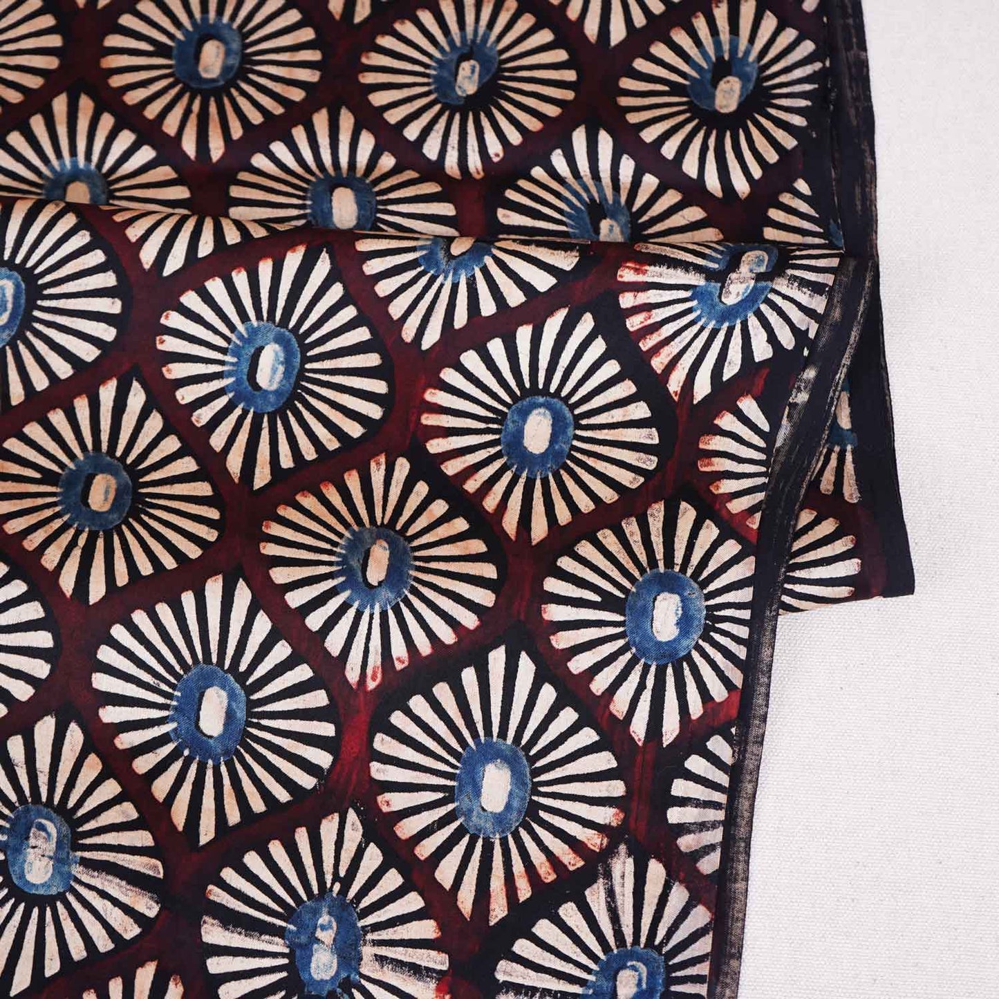 Brown Ajrakh Print Modal Satin Fabric EEG-28724