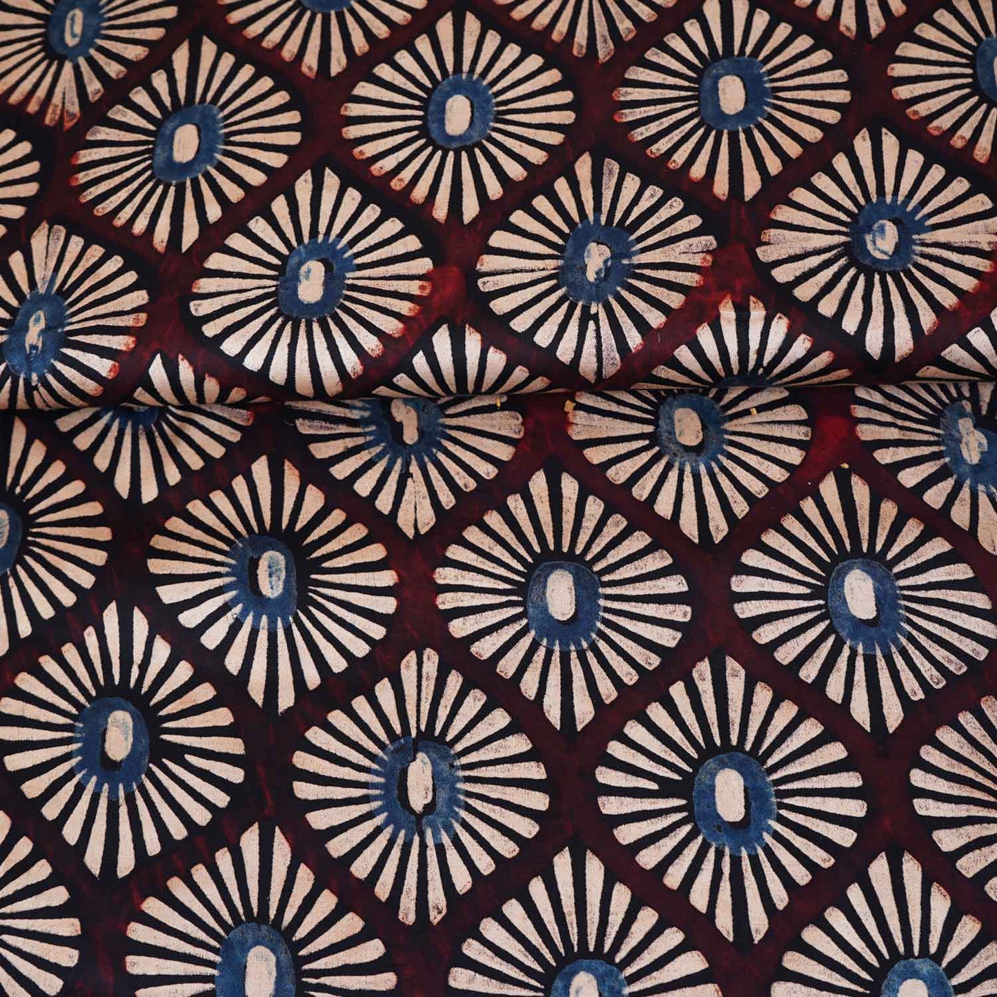 Brown Ajrakh Print Modal Satin Fabric EEG-28724