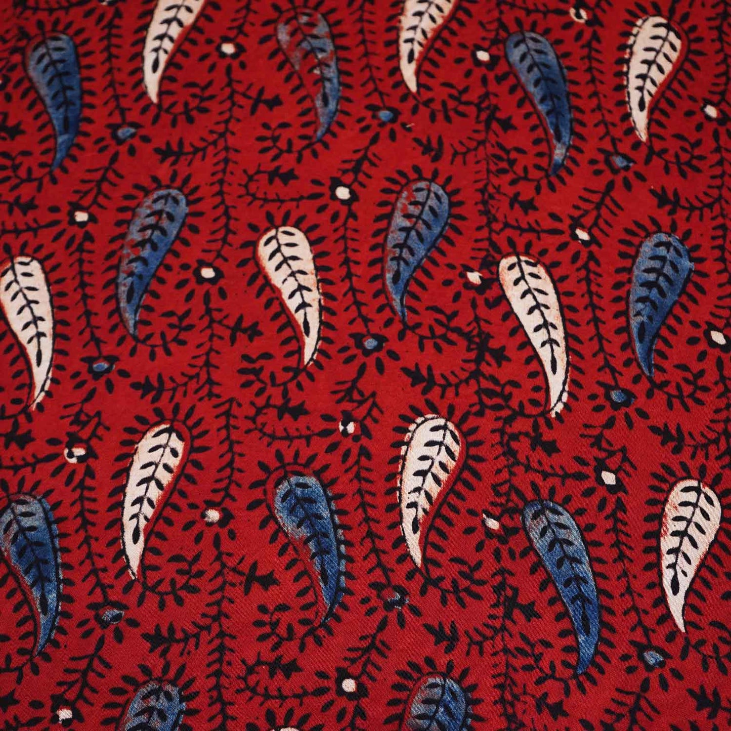 Red Floral Print Modal Satin Fabric EEG-28725