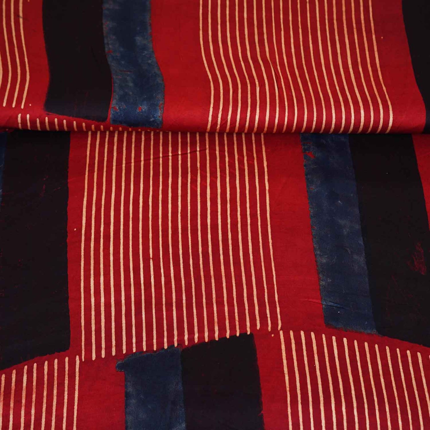 Red Abstract Print Modal Satin Fabric EEG-28729