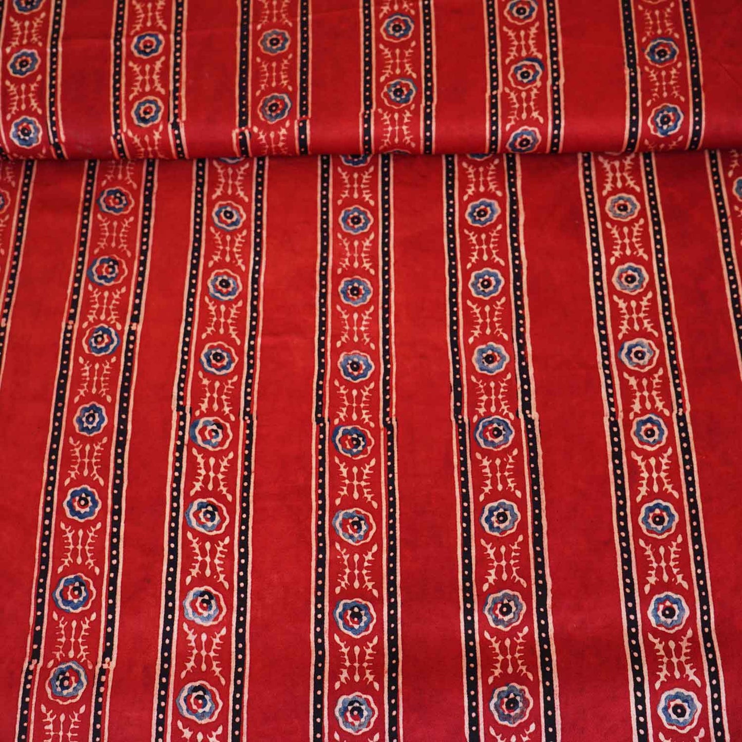 Red Ajrakh Print Modal Satin Fabric EEG-28731