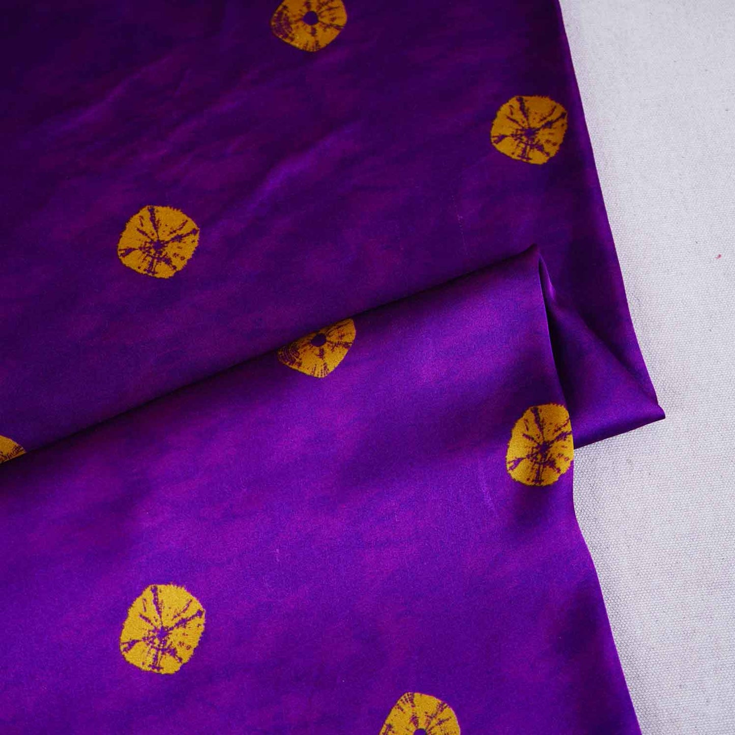 Purple Bandhani Print Modal Satin Fabric MT-28737