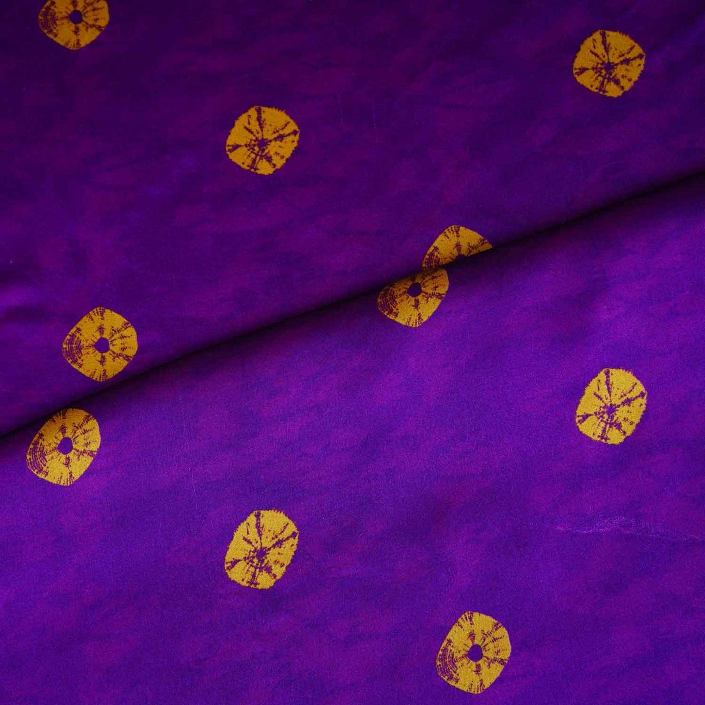 Purple Bandhani Print Modal Satin Fabric MT-28737