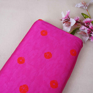 Pink Bandhani Print Modal Satin Fabric MT-28739 - TradeUNO