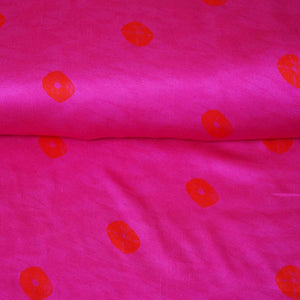 Pink Bandhani Print Modal Satin Fabric MT-28739 - TradeUNO