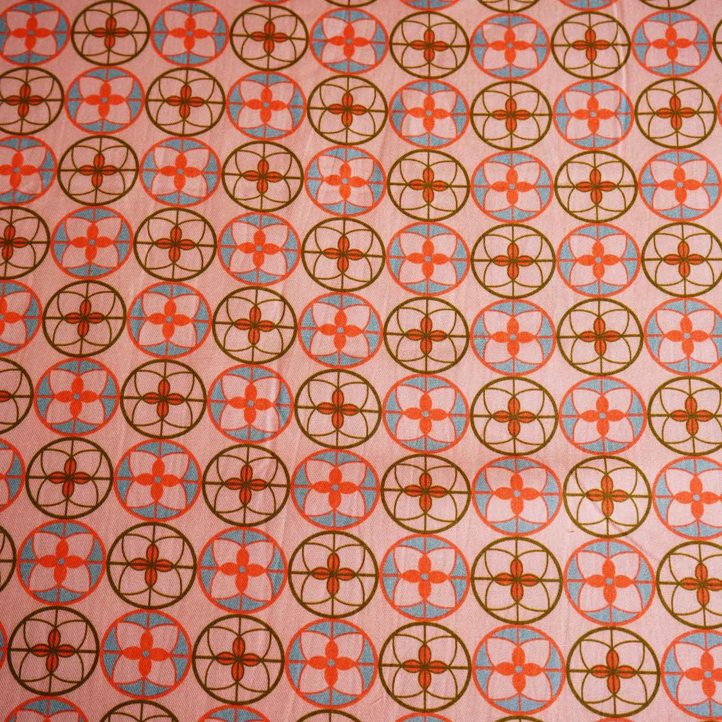 Pink Abstract Print Crepe Fabric TU-7559