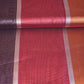 Wine With Multicolor Strips Chanderi Tissue Fabric CW-28767