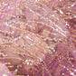 Onion Pink With Golden Floral Sequins Embroidery Net Imported Fabric