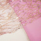 Onion Pink With Golden Floral Sequins Embroidery Net Imported Fabric