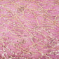 Onion Pink With Golden Floral Sequins Embroidery Net Imported Fabric