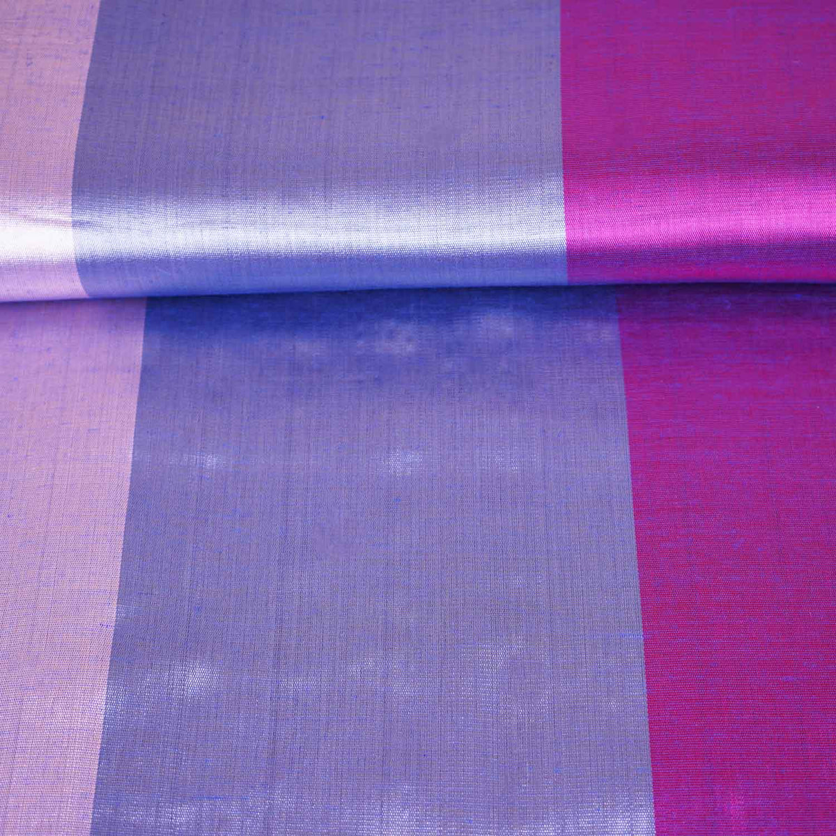 Wine With Multicolor Strips Chanderi Tissue Fabric CW-28771 - TradeUNO