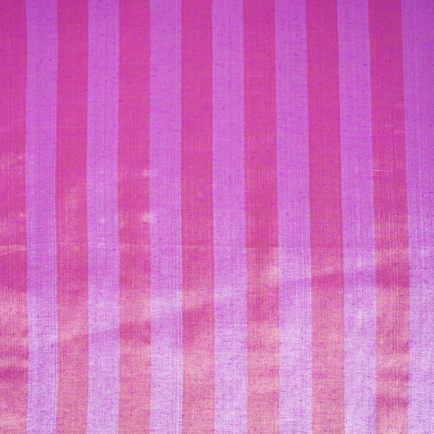 Blue with Pink Strips Chanderi Tissue Fabric CW-28772 - TradeUNO