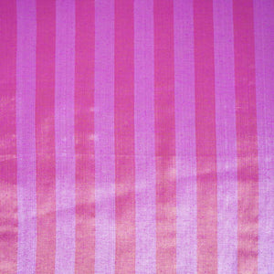 Blue with Pink Strips Chanderi Tissue Fabric CW-28772 - TradeUNO