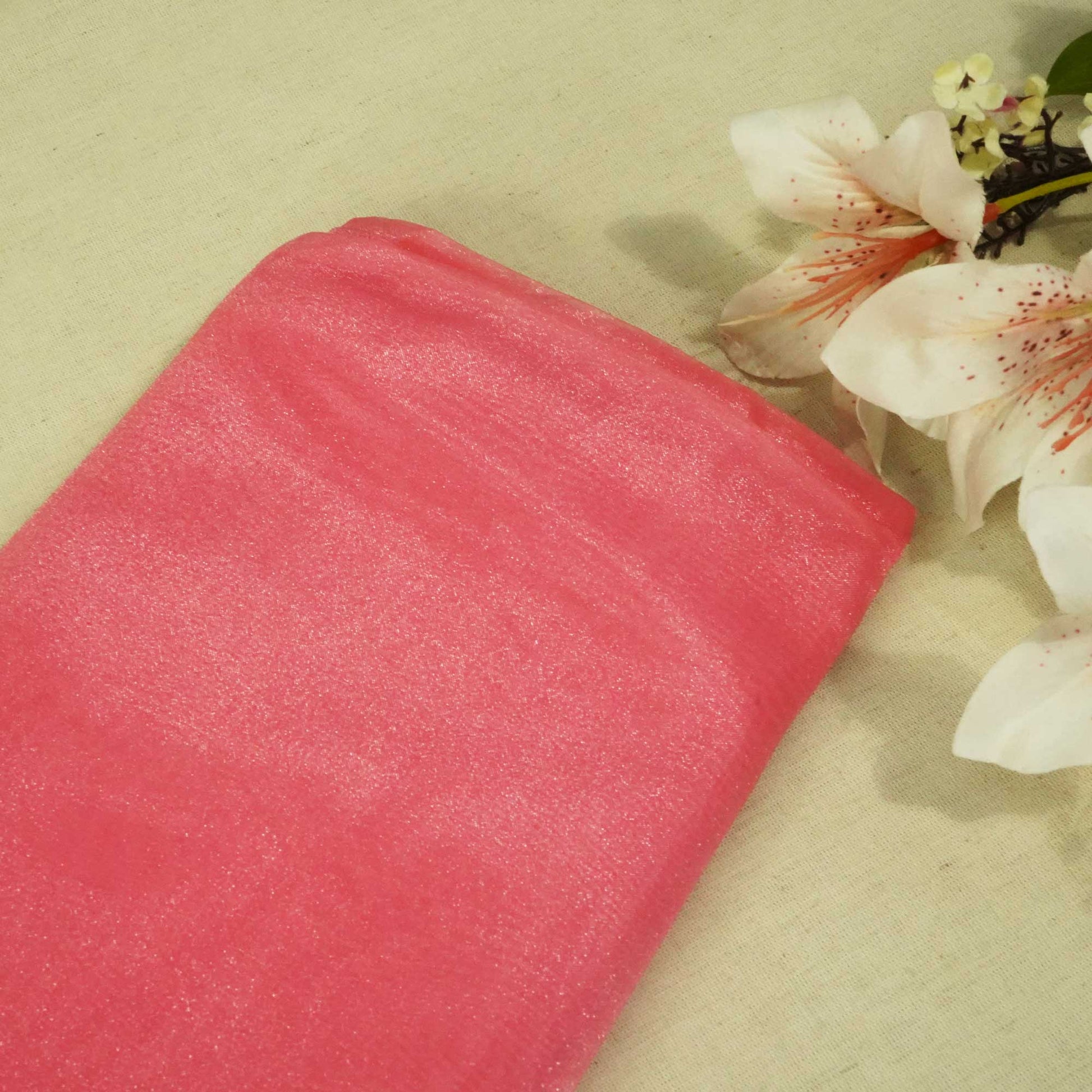 Blush Pink Solid Organza Tissue Fabric TU-7752