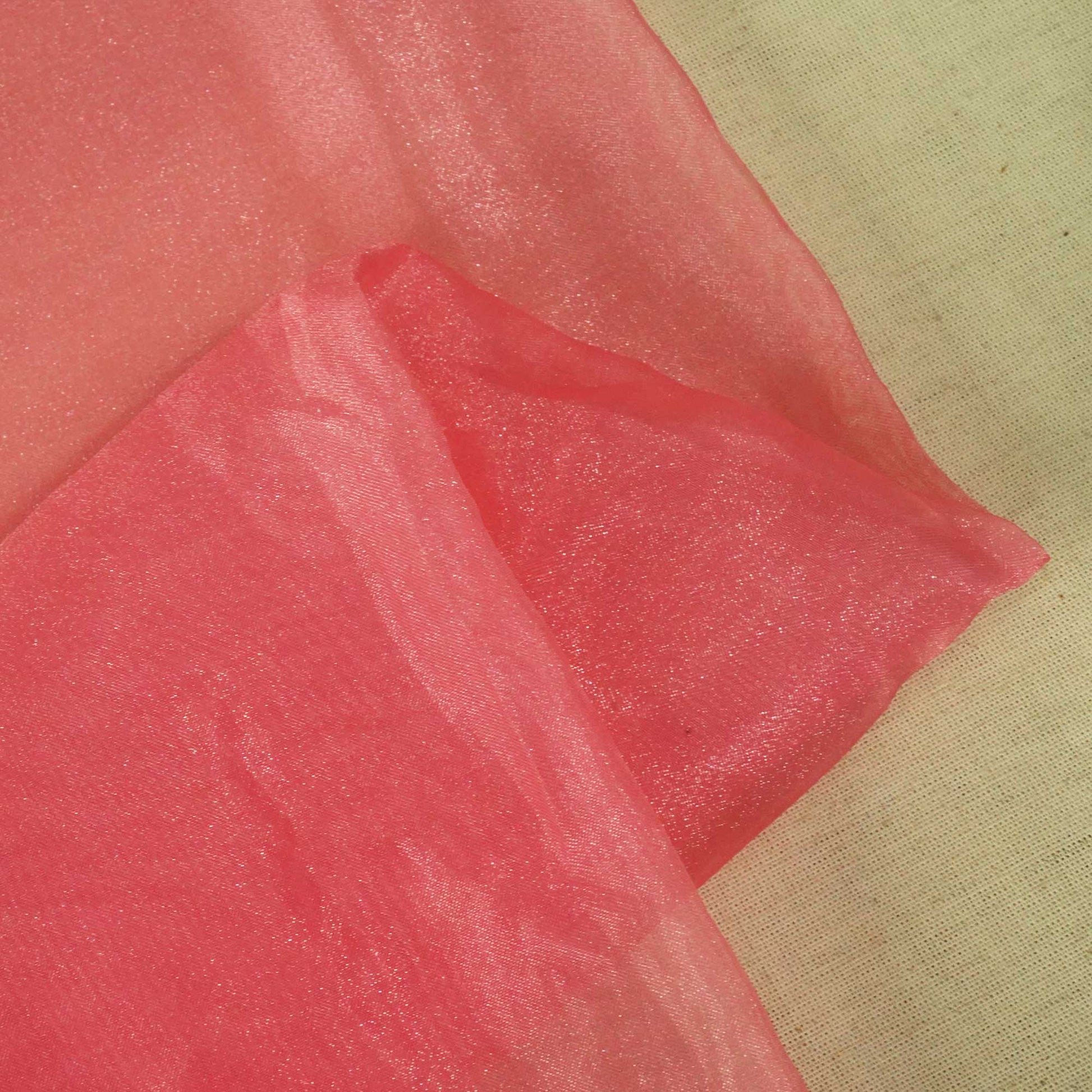 Blush Pink Solid Organza Tissue Fabric TU-7752