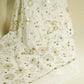 White Floral Golden & Silver Sequence Embroidery Dyeable Georgette TU-7828