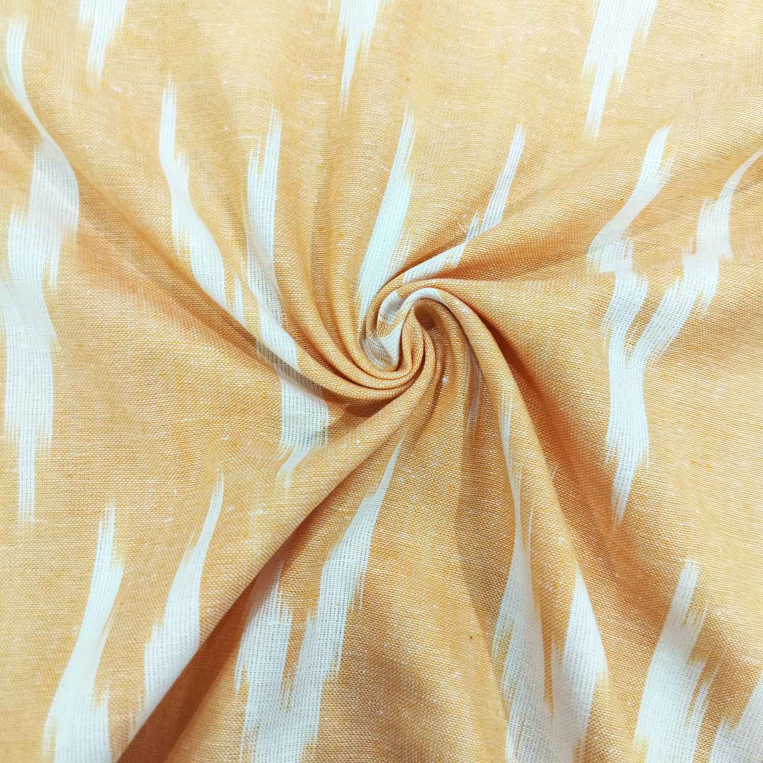 Yellow With White Ikkat Print Cotton TU-7918