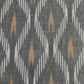 Grey With White & Brown Ikkat Print Cotton Fabric