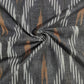 Grey With White & Brown Ikkat Print Cotton Fabric
