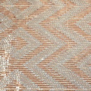 Grey With Brown & Silver Chevron Sequence Net TU-7954