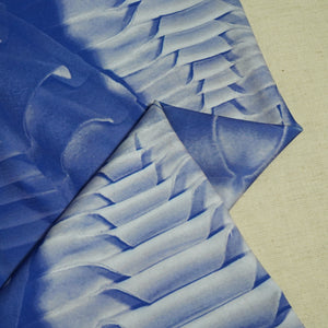 Blue With White Stripe Print Knitted Lycra TU-7959