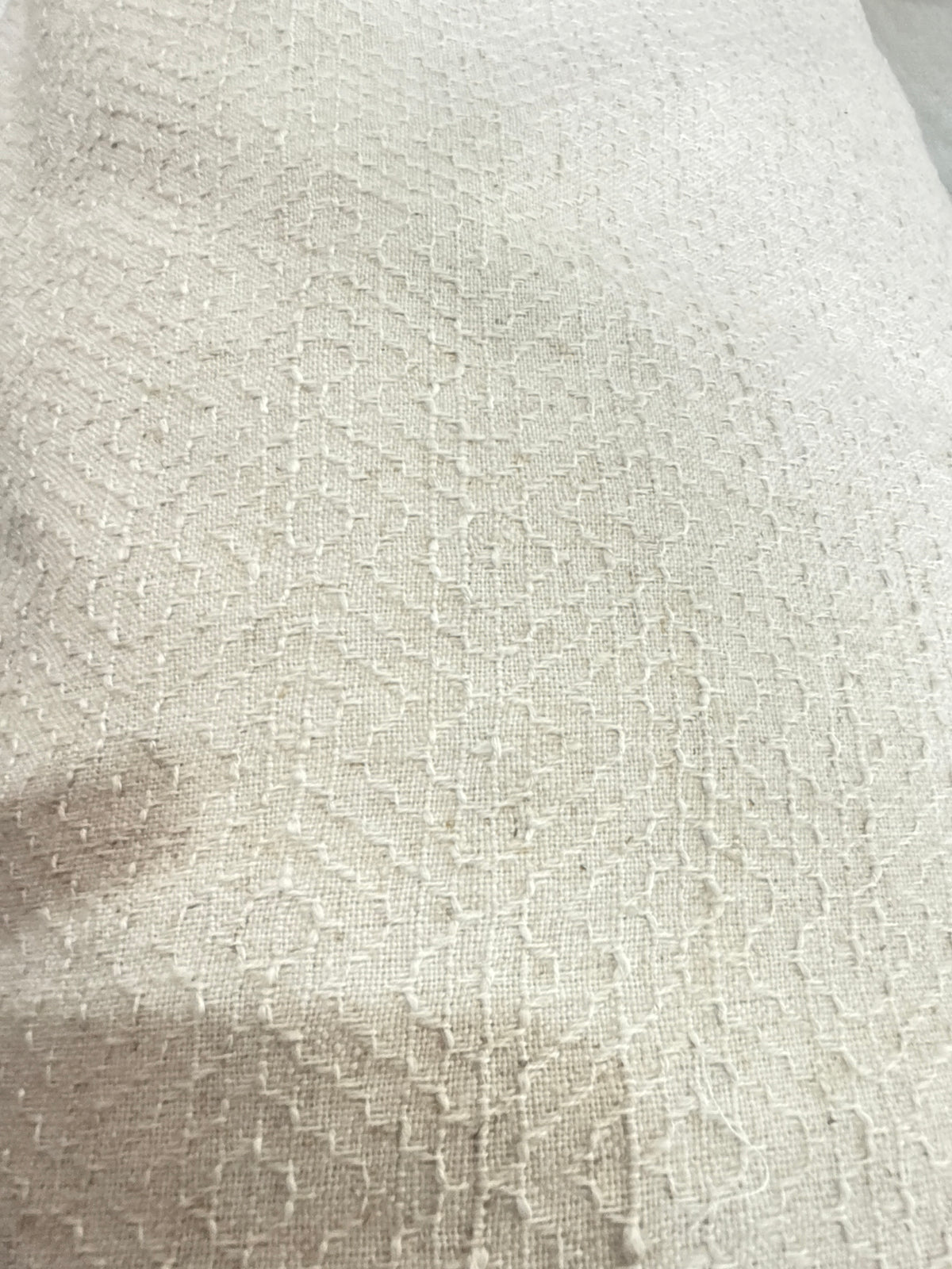 Beige & White Lurex PCL Textured Fabric TRN-29962