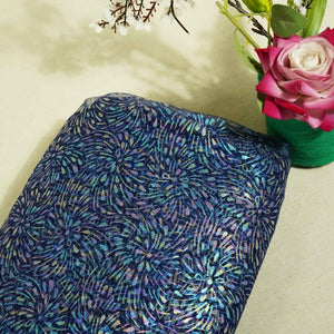 Navy Blue With Multicolor Floral Zari Net TU-8102