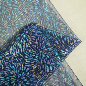 Navy Blue With Multicolor Floral Zari Net TU-8102