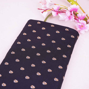 Black Butti Katan Silk Fabric NH-28869 - TradeUNO