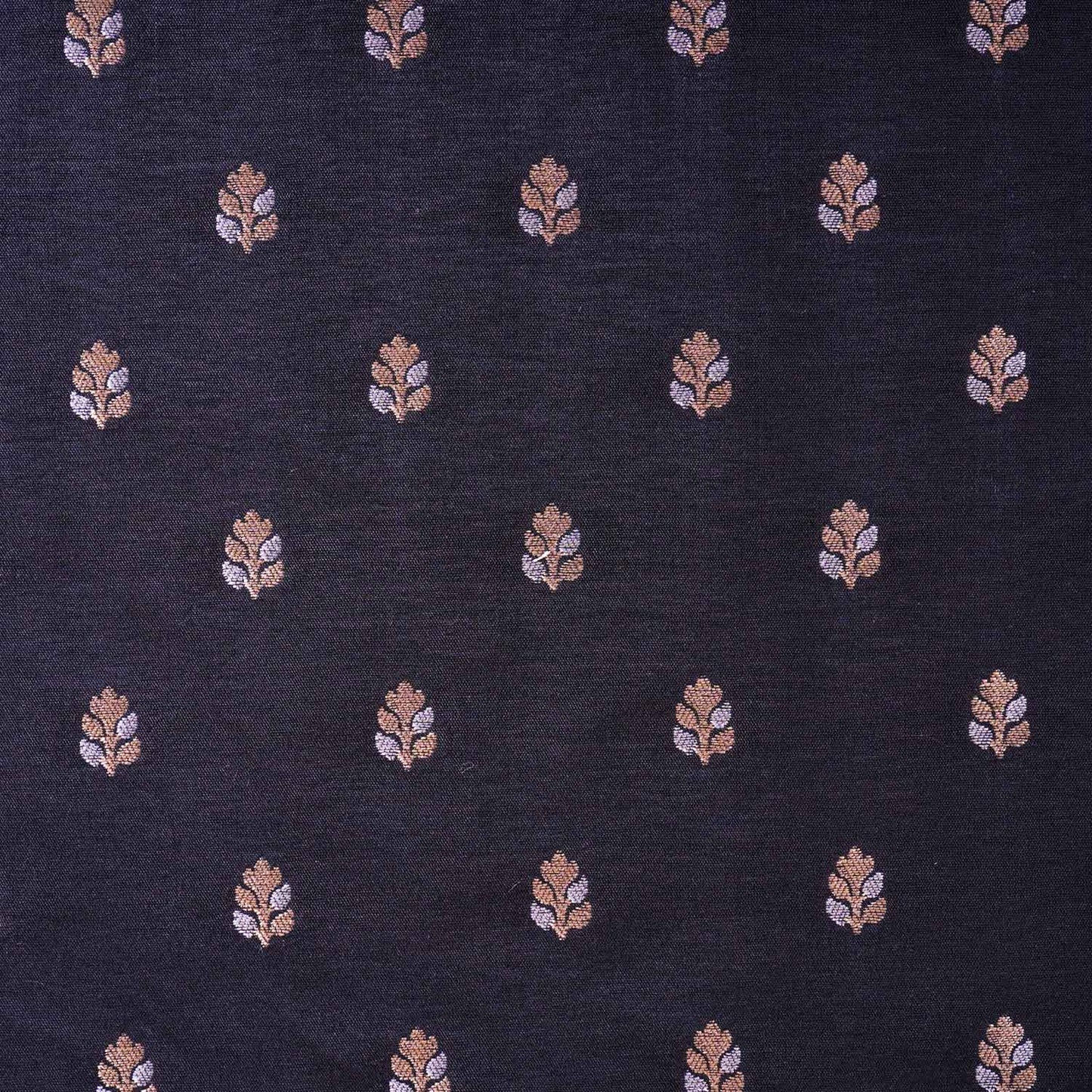 Black Butti Katan Silk Fabric NH-28869