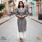 Grey & Cream Paisley Print Cotton Fabric TU-8691