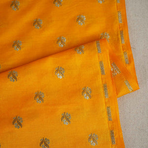 Mustard Yellow Butti Katan Silk Fabric NH-28871 - TradeUNO