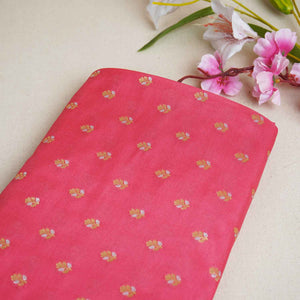 Pink Butti Katan Silk Fabric NH-28873 - TradeUNO