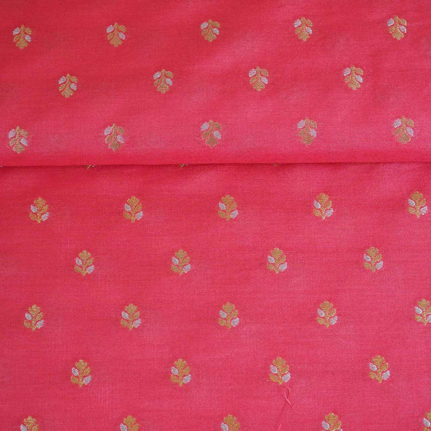 Pink Butti Katan Silk Fabric NH-28873