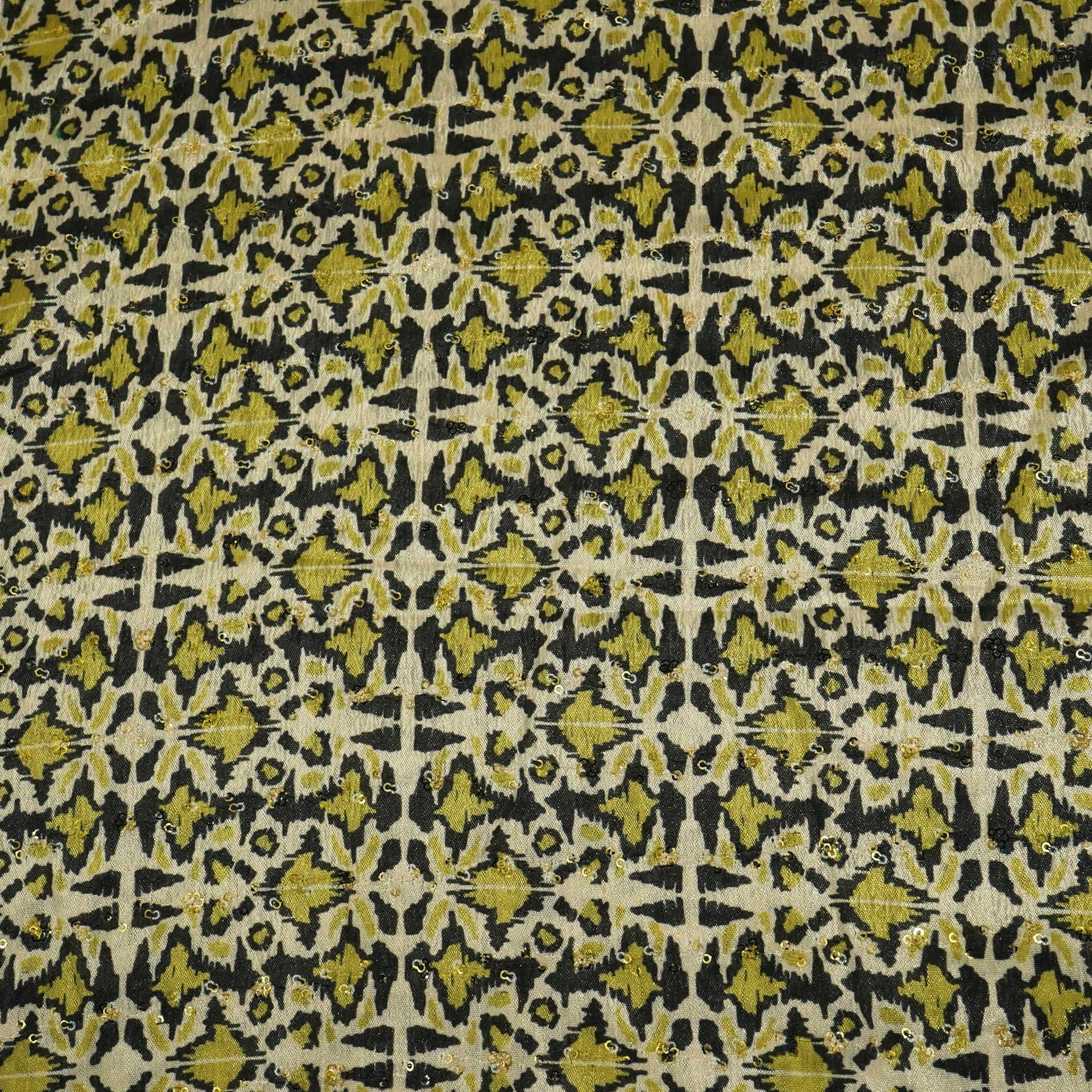 Cream & Green Geometrical Print Chinon KOT-8738