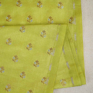 Paroot Green Butti Katan Silk Fabric NH-28874 - TradeUNO