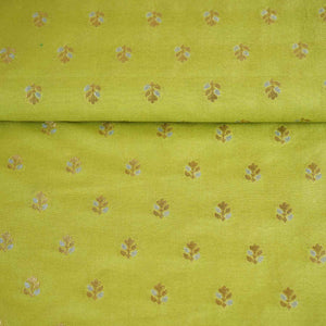 Paroot Green Butti Katan Silk Fabric NH-28874 - TradeUNO