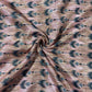 Pink & Black Ikkat print Chinon Fabric